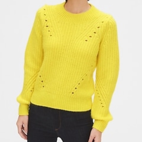 Gap woman’s brushed wool-blend pointelle crewneck - Picture 8 of 8